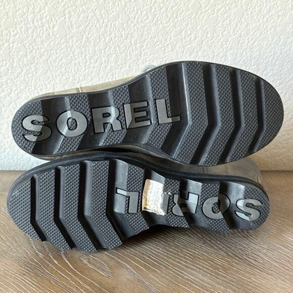 Sorel Joan Of Arctic Wedge II Mid Boots Womens 8.5 Quarry Leather Hidden Heels - Picture 6 of 12